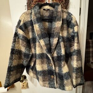 Knox Rose Blue and Cream Teddy Jacket